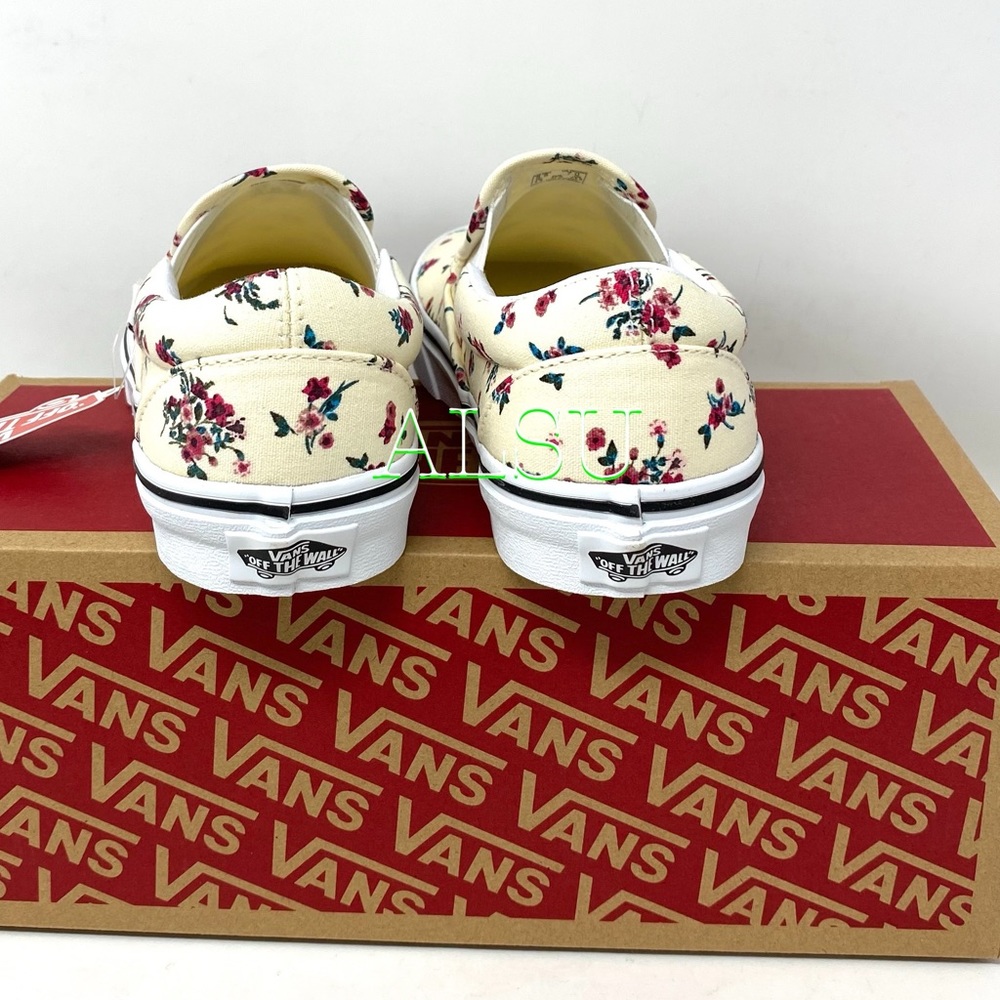 VANS Classic Slip On Ditsy Floral White Canvas Men’s Sneakers Size VN0A4U3816Z - Picture 5 of 9